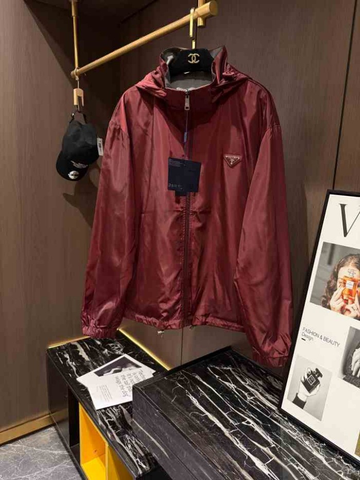 PRADA2008 프라다 양면착용 자켓 남성 와인&그레이/블랙&네이비 
