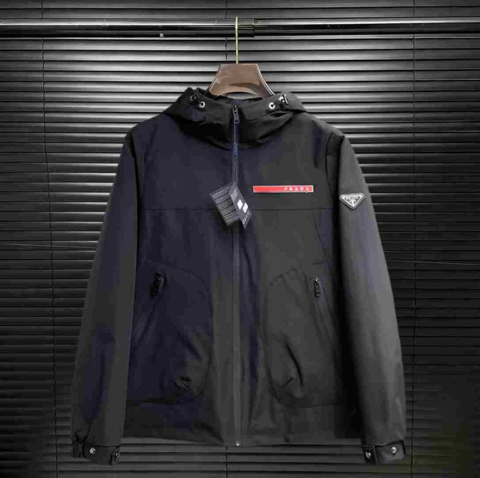 PRADA2011 프라다 후드 자켓 남성 블랙 
