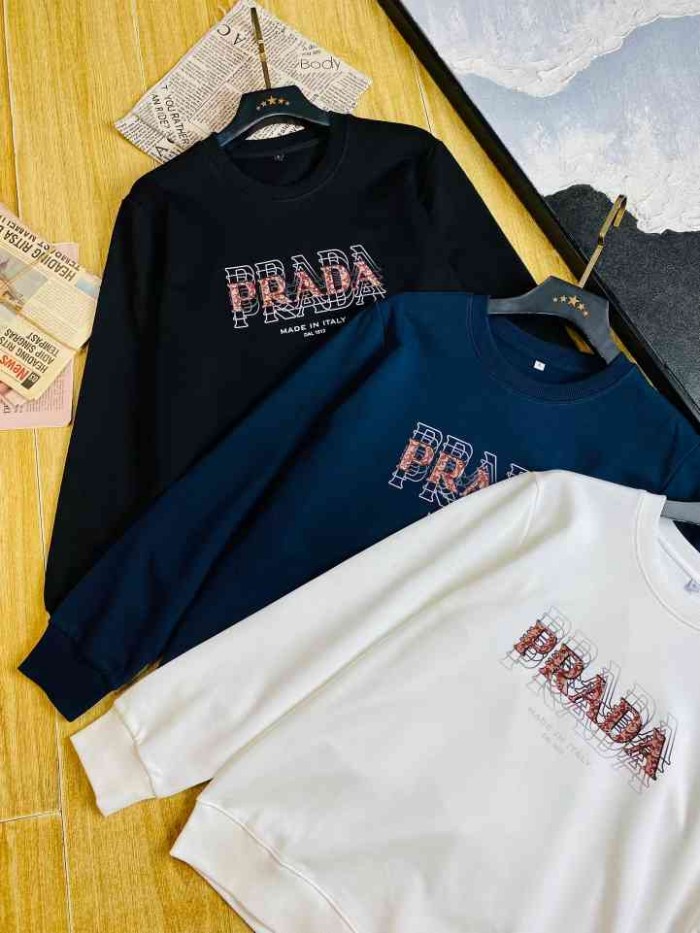 PRADA2004 프라다 라운드넥 맨투맨  블랙/네이비/화이트