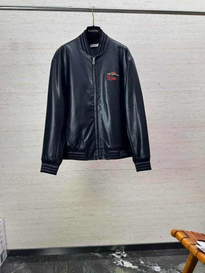 BURBERRY2005 버버리 베이스볼 가죽 자켓  블랙 