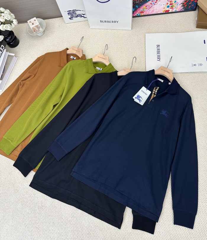 BURBERRY2039 버버리 긴팔 polo 티 남성 블랙/네이비/글린/브라운